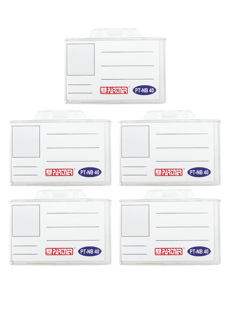 5-Piece Acrylic Name Badge Transparent 90x55mm Horizontal